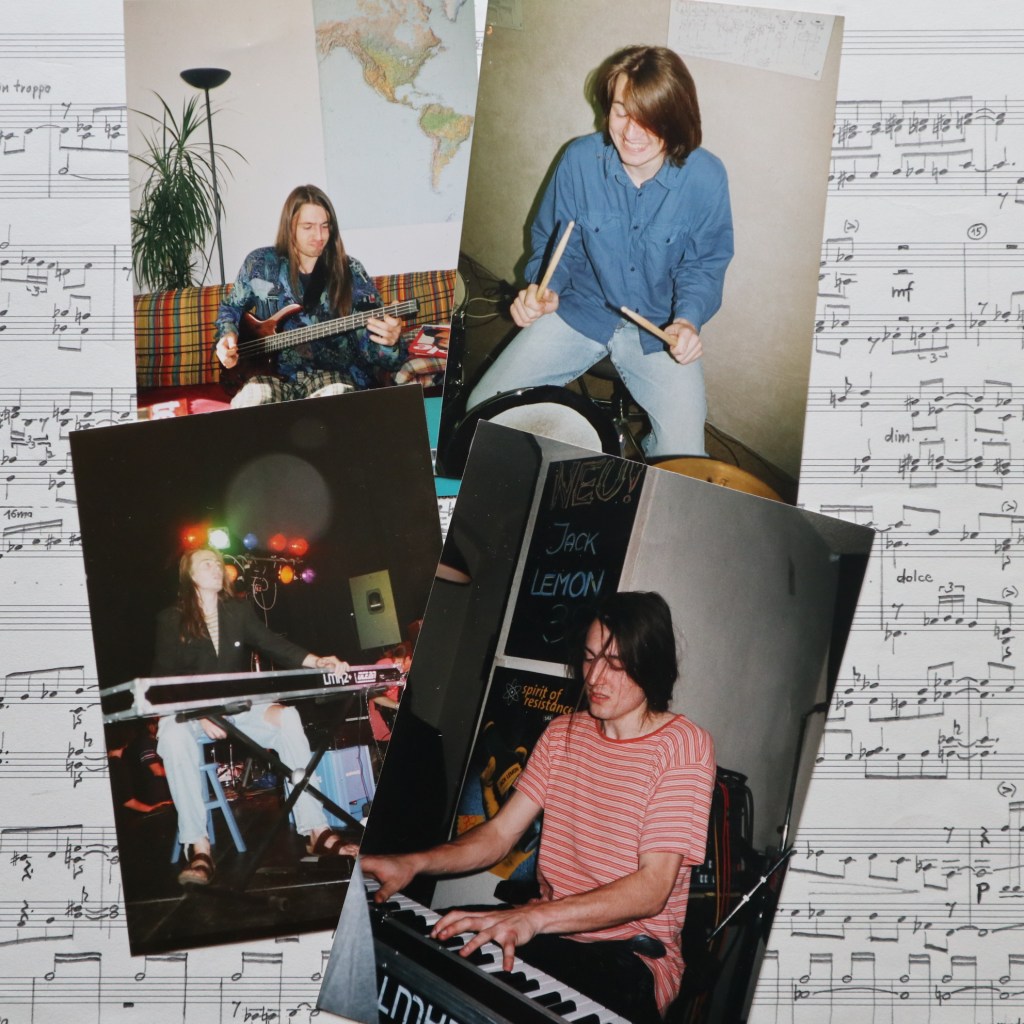 Nils Mille an Bass, Schlagzeug und Piano (Bildcollage)